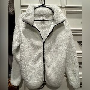 PINK Victoria's Secret White Teddy Jacket